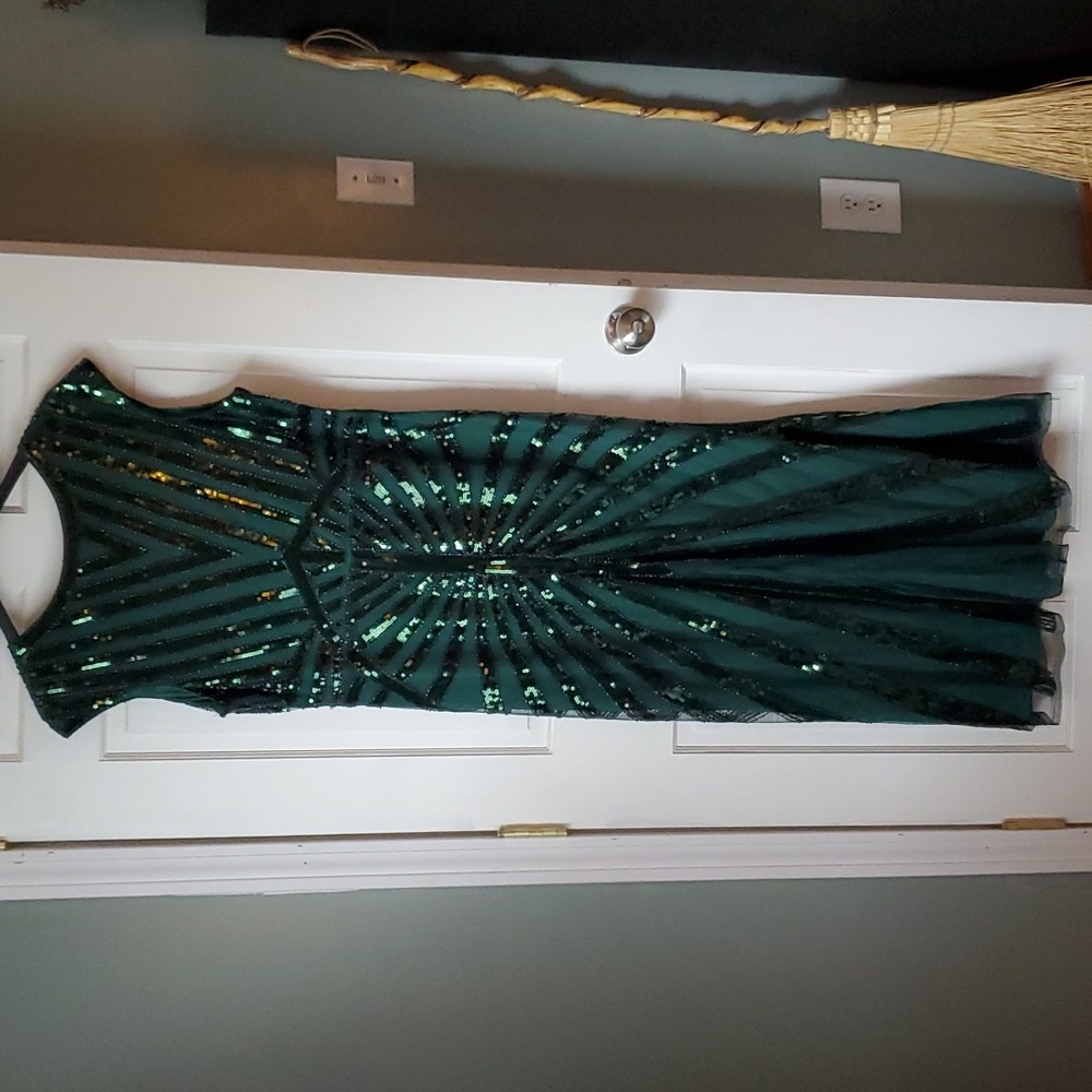 1920's Great Gatsby Gown Emerald Green XXL